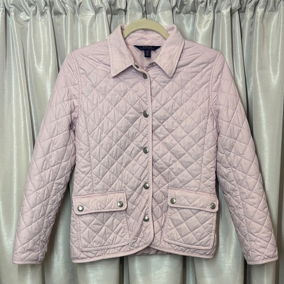 Girls Polo Ralph Lauren Light Pink Quilted Puffer Jacket, XL, 16, EUC - Picture 1 of 7